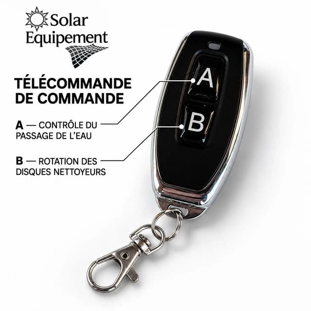 Petite télécommande de rechange – brosse motorisée – nettoyage de panneaux solaires